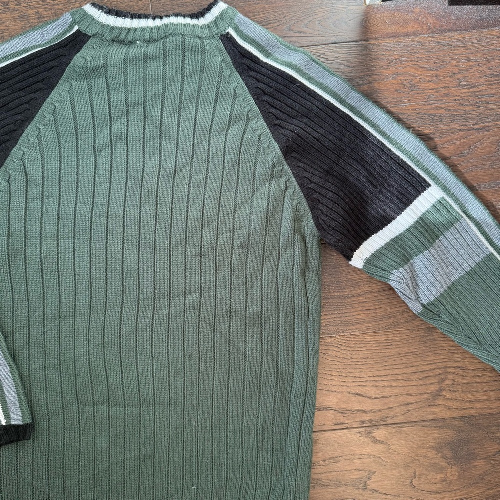 Vintage Y2K Sweater Mens S Green Skater Grunge‎ Ribbed GNARLY Streetwear Unisex - Picture 7 of 7